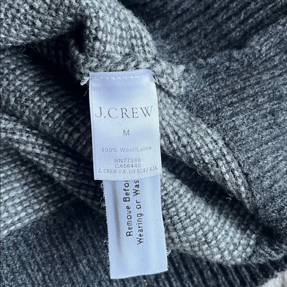 J.Crew Wool Textured Collared Sweater Medium Gray